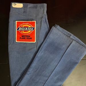 VTG 1970s DICKIES Western Flare Jeans 34 x 31 NOS